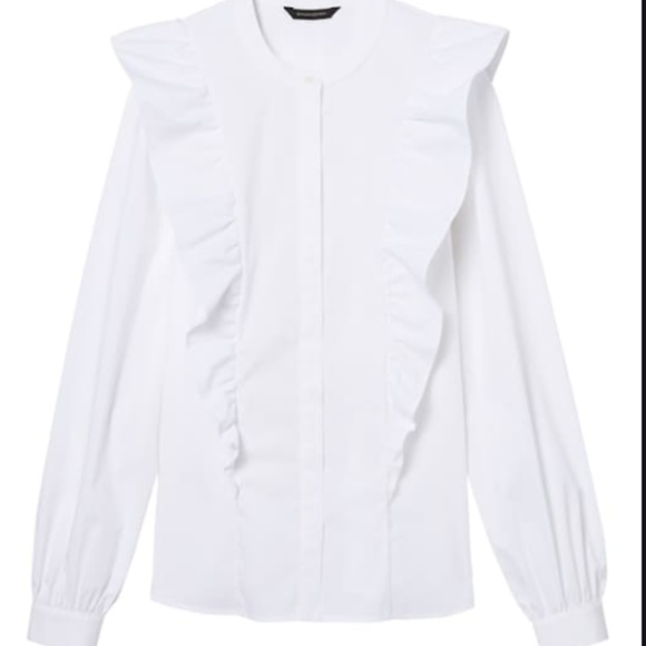 Banana Republic Riley Ruffle Front Shirt - Picture 2 of 8